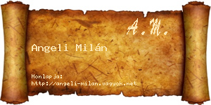 Angeli Milán névjegykártya
