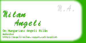 milan angeli business card